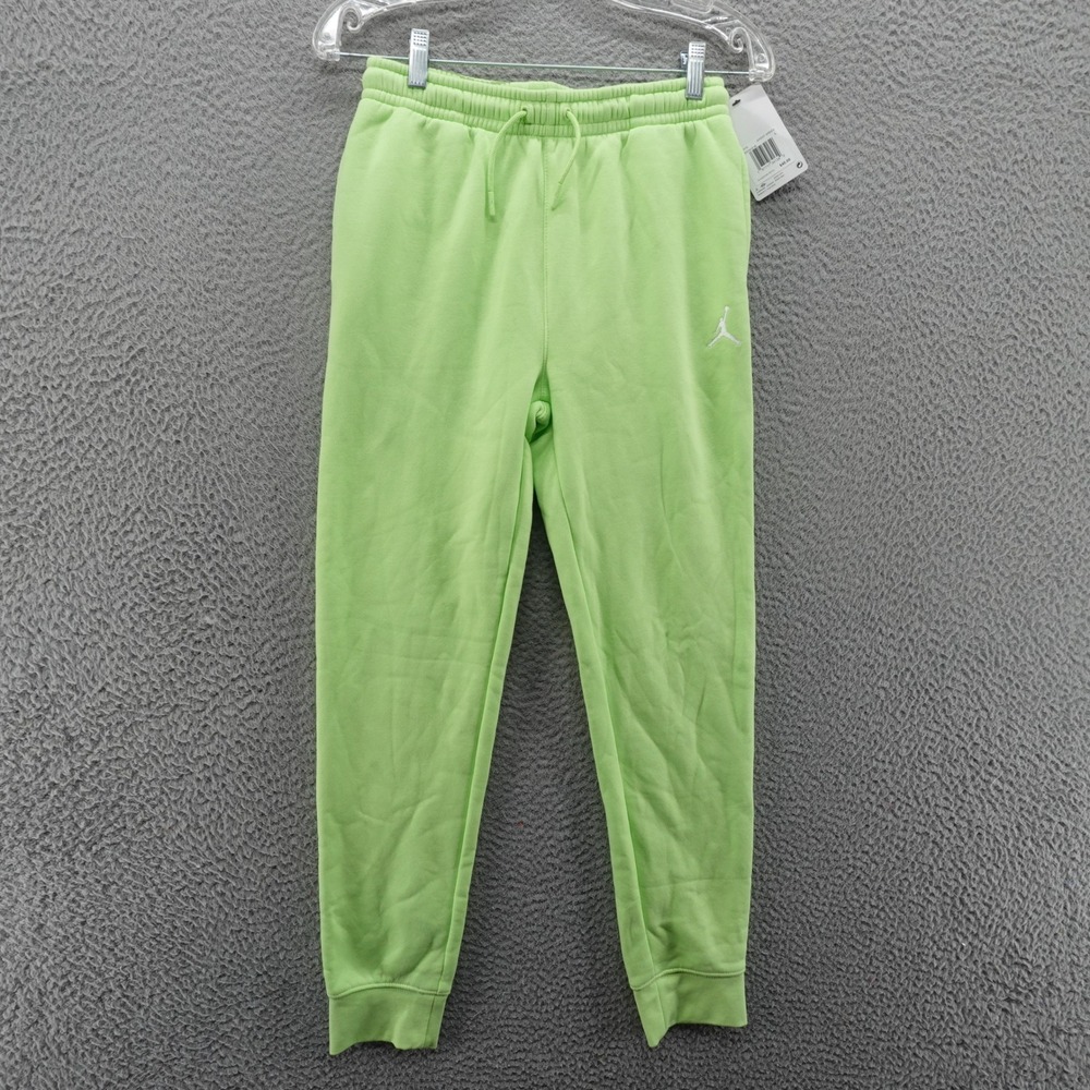 Nike Jordan Essentials Fleece Joggers Lime Green Kids Large 12-13Y NEW